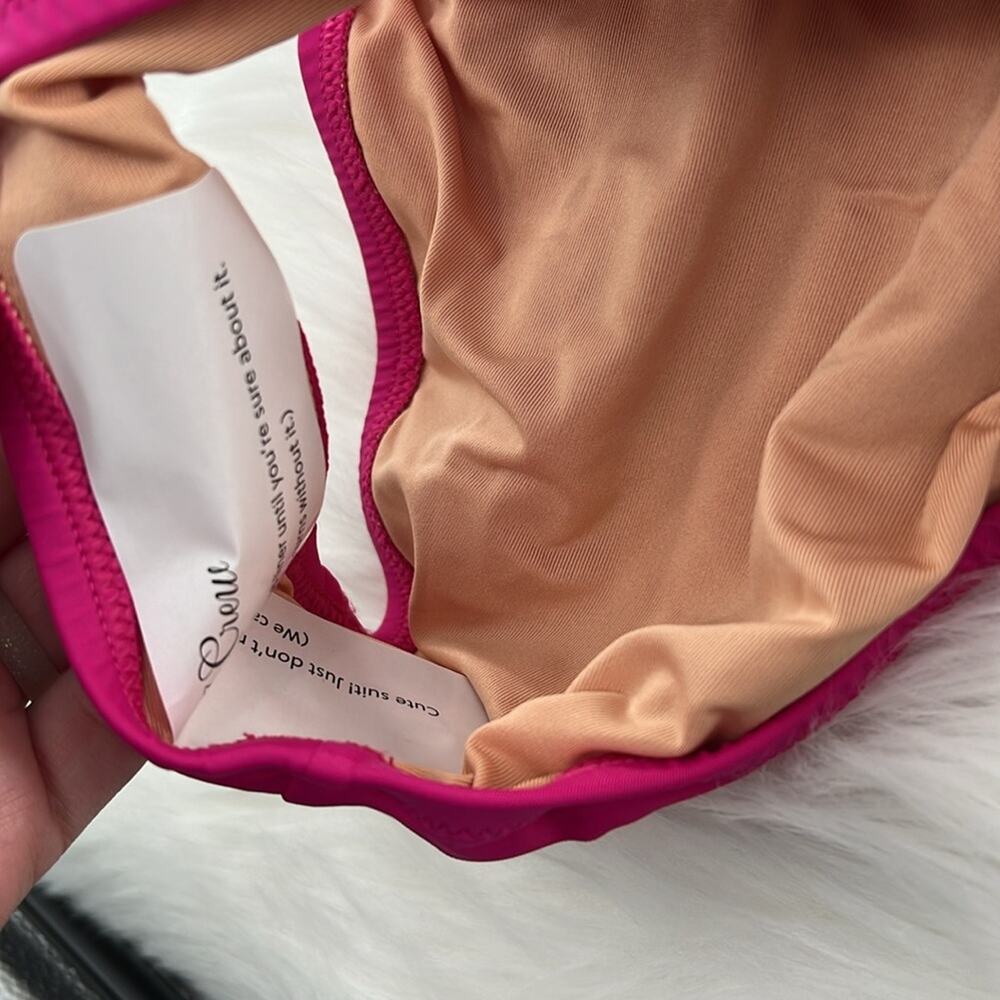 J.Crew Ruched Ruffle One-Piece Swimsuit - Radiant Fuchsia - 0 - NWT - Picture 3 of 7